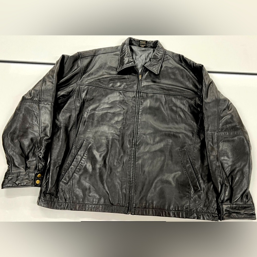 Cambridge Classics Mens Leather, Zippered, Quilted Lining Jacket XXL